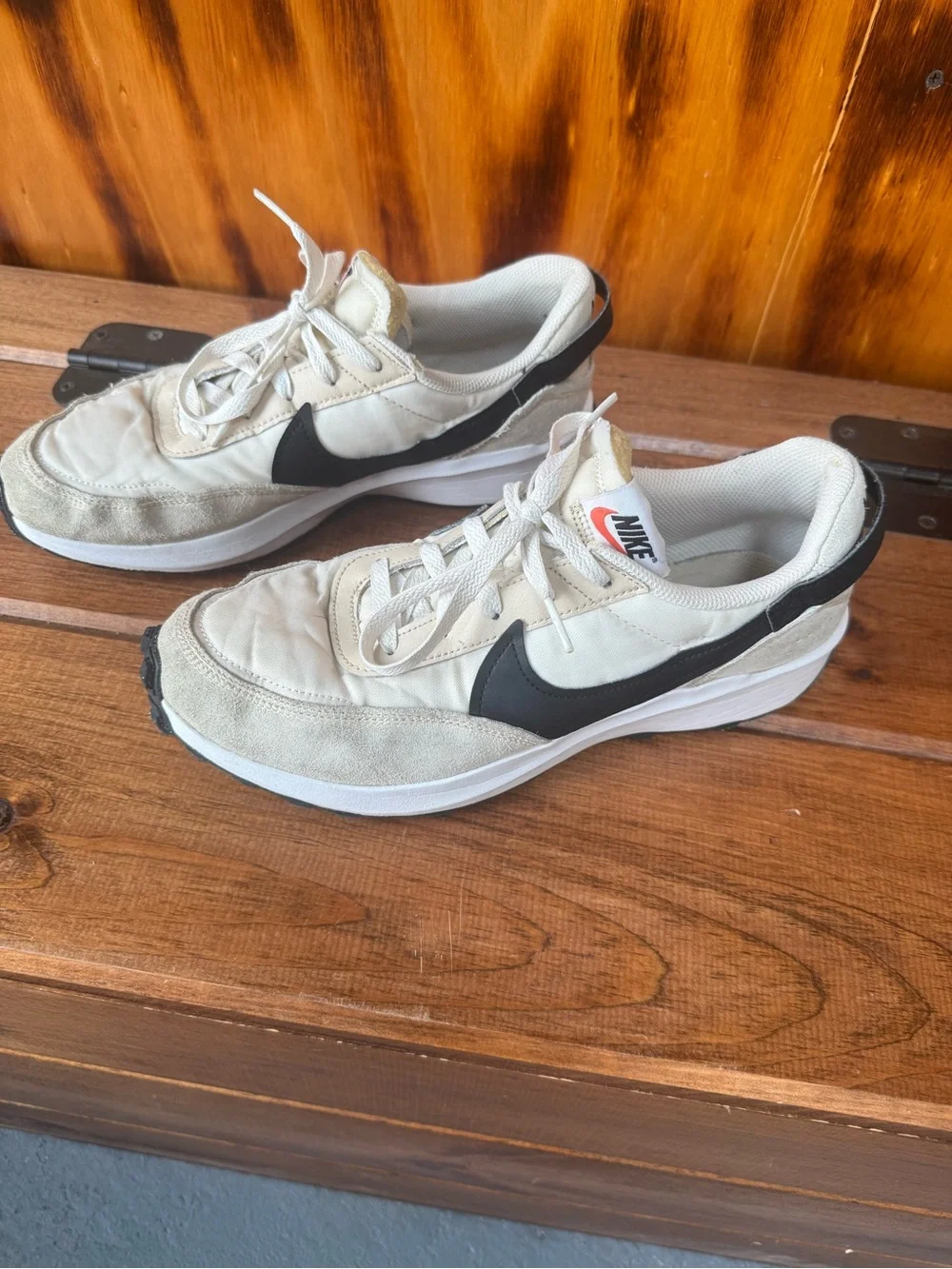 Nike Cream and Black Retro Runner Sneakers